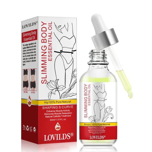 Lovilds® Óleo Corporal Emagrecedor e Modelador – Alise a Barriga, Firme a Cintura, Esculpa o Abdômen e Afine as Pernas